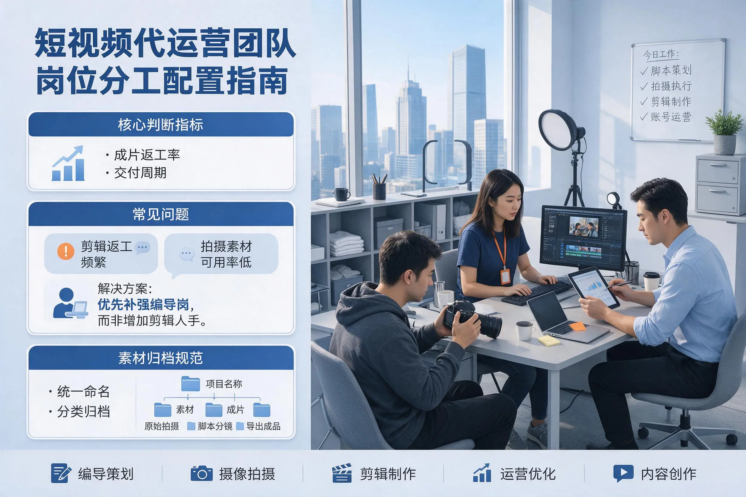 短视频代运营团队如何配置？宁德企业岗位分工科普说明