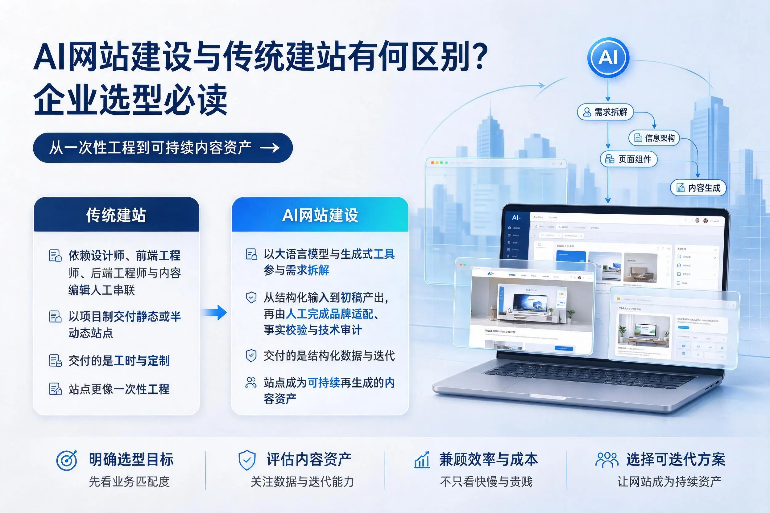 AI网站建设与传统建站有何区别?宁德企业选型必读