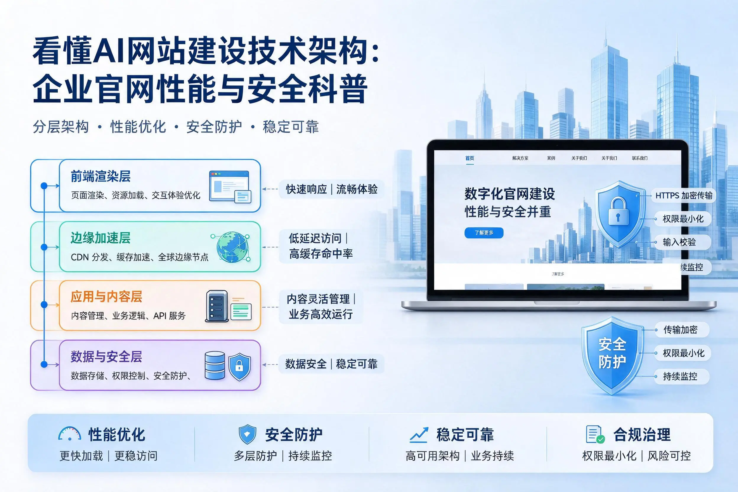 看懂AI网站建设技术架构:宁德企业官网性能与安全科普