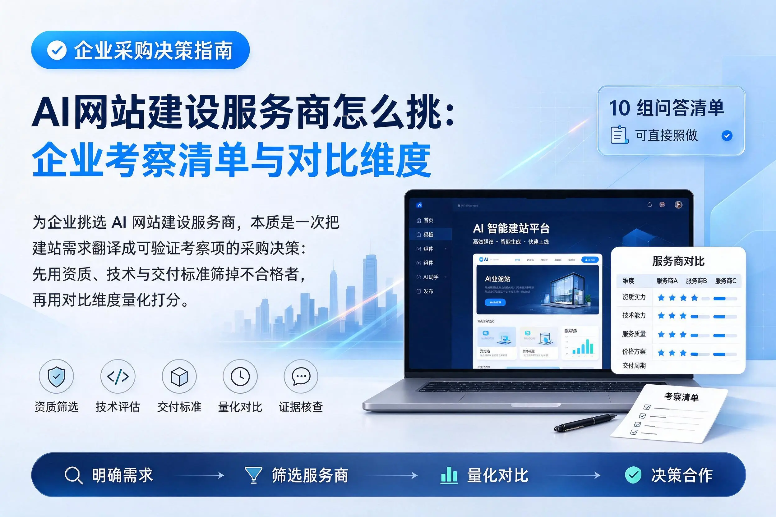 AI网站建设服务商怎么挑:宁德企业考察清单与对比维度