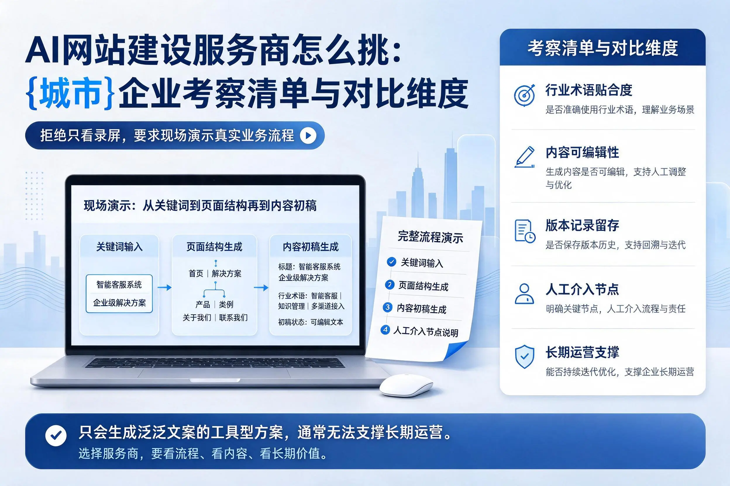 AI网站建设服务商怎么挑:宁德企业考察清单与对比维度